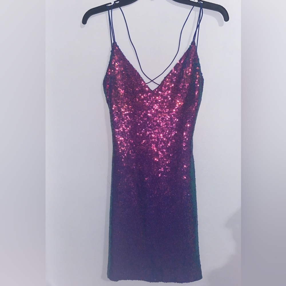 Glamorous Multicolored Women’s Sequin Mini Dress
